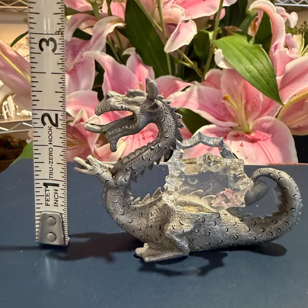 Mystical Silver Dragon Reptile Decor